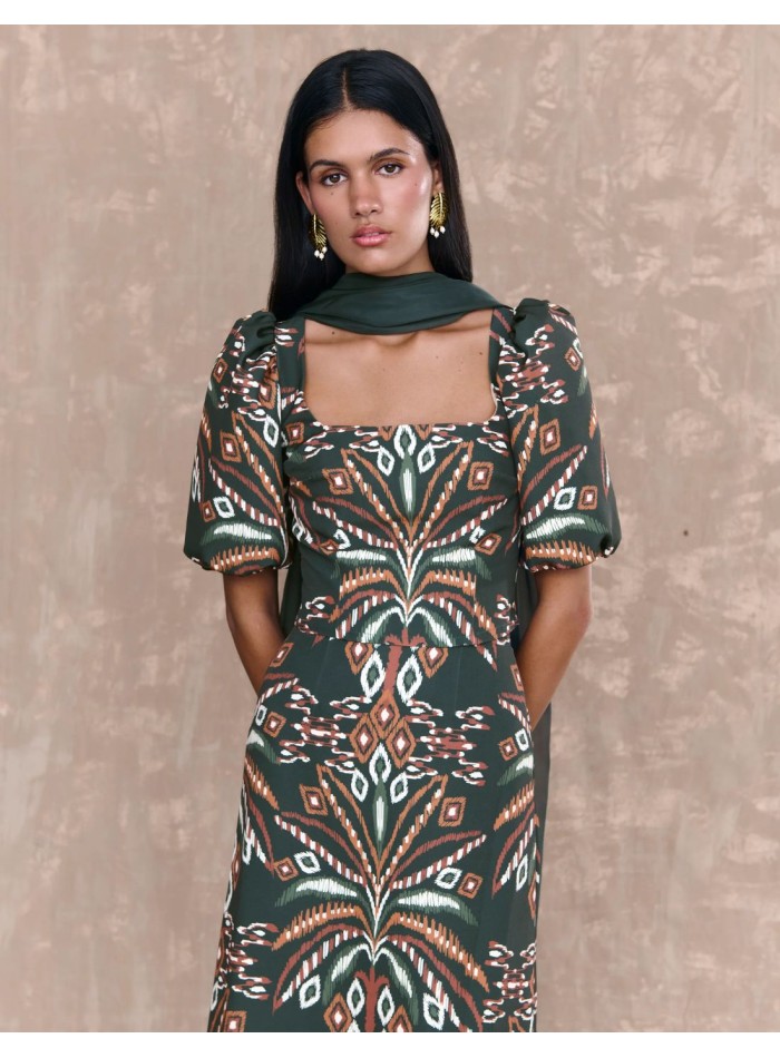 Chal de gasa verde oscuro