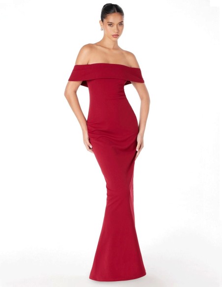 Robe de soirée longue et ajustée avec encolure bandeau