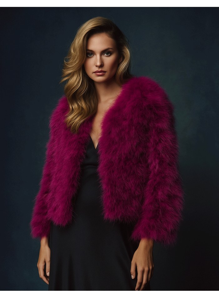 Veste d'invité à manches longues en plumes...