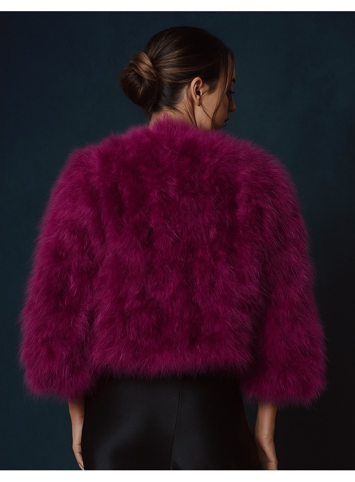 Veste d'invité à manches longues en plumes...