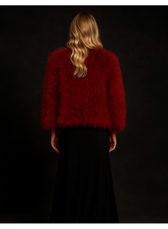 Veste d'invité à manches longues en plumes...