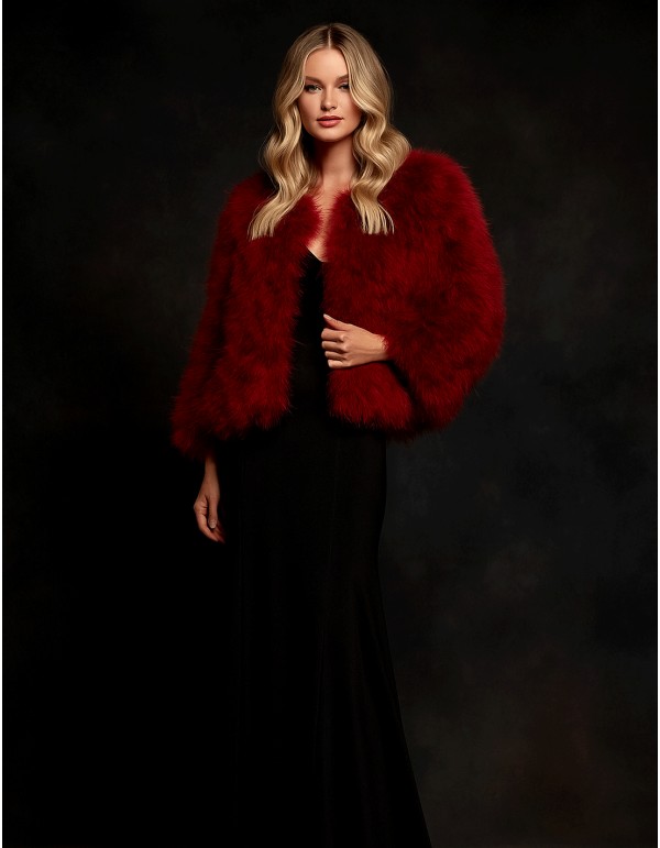 Long sleeve ostrich feather jacket for guests