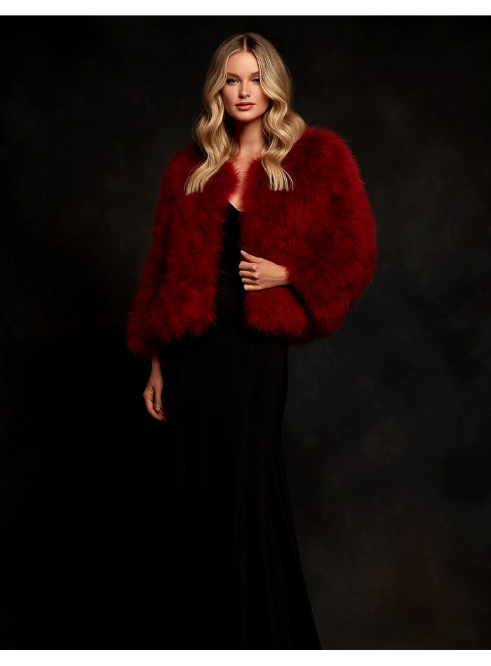 Long sleeve ostrich feather jacket for guests