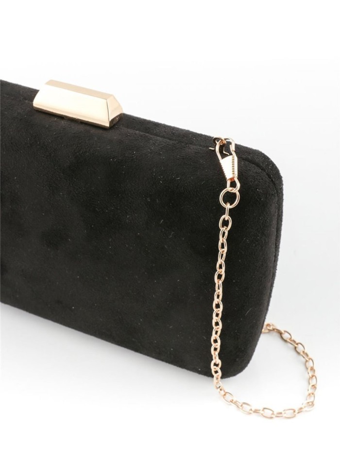 Suede clutch bag in black Lauren Lynn London Accessories - 2