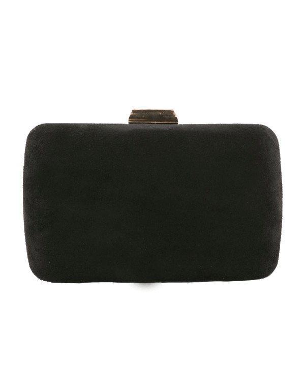 Suede clutch bag in black Lauren Lynn London Accessories - 1