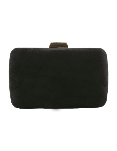 Bolso de fiesta efecto antelina de color negro de Lauren Lynn London