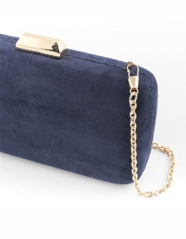 suede clutch bag in navy blue 2