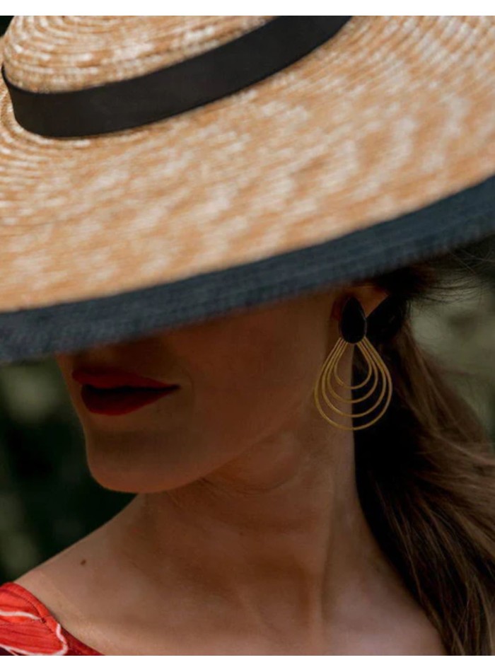 Boucles d'oreilles plaquées or en forme de...