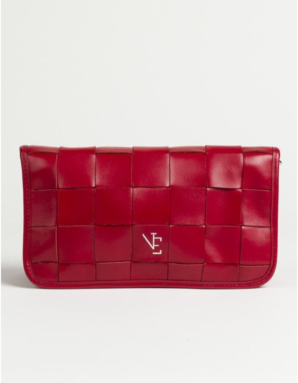 Bolso de piel trenzado con cadena