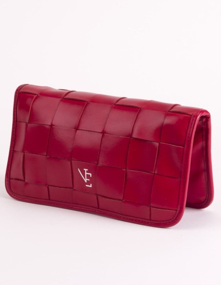 Braided leather bag with chain