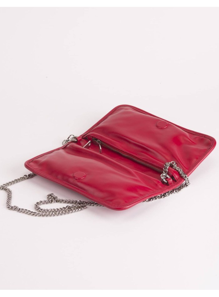 Bolso de piel trenzado con cadena