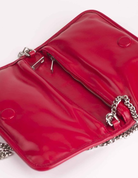 Bolso de piel trenzado con cadena