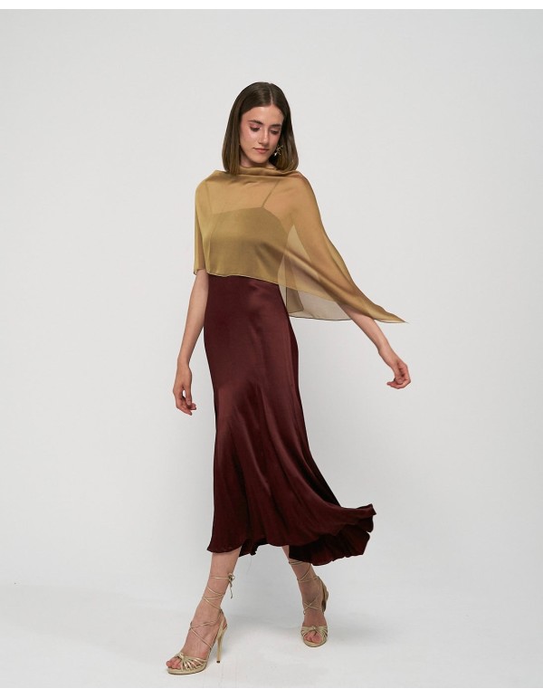 Short oil chiffon cape for wedding guests 2