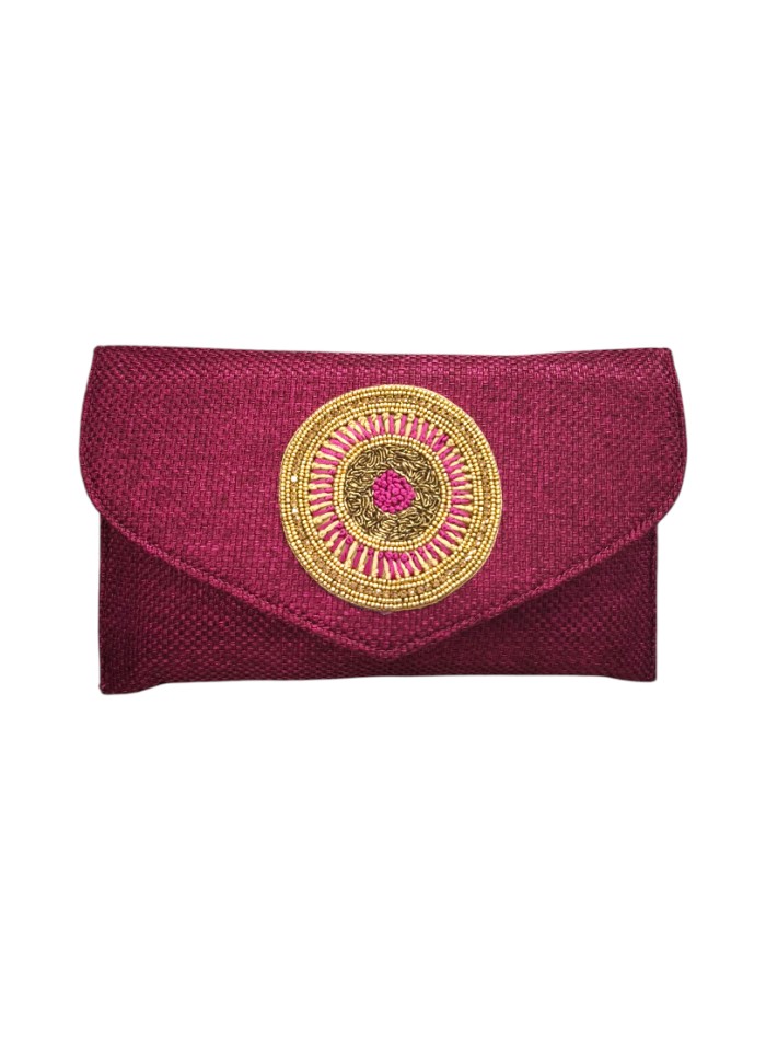 Portefeuille en jute avec broche