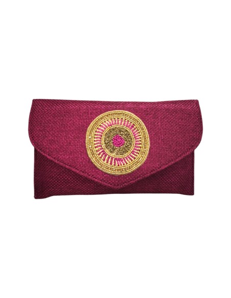 Portefeuille en jute avec broche