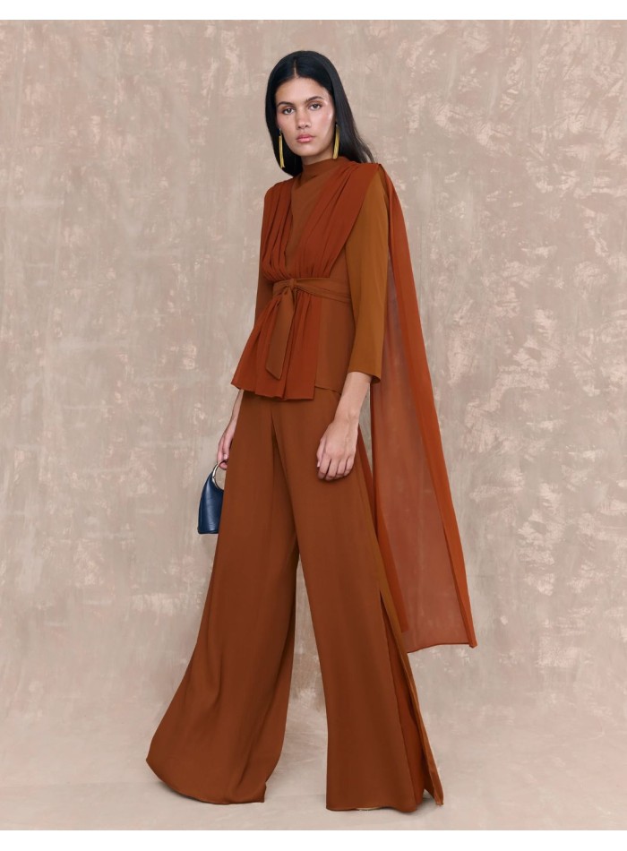 Pantalón de pata de elefante marrón