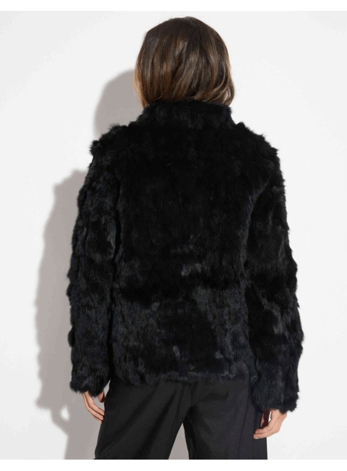 Long pile natural fur jacket