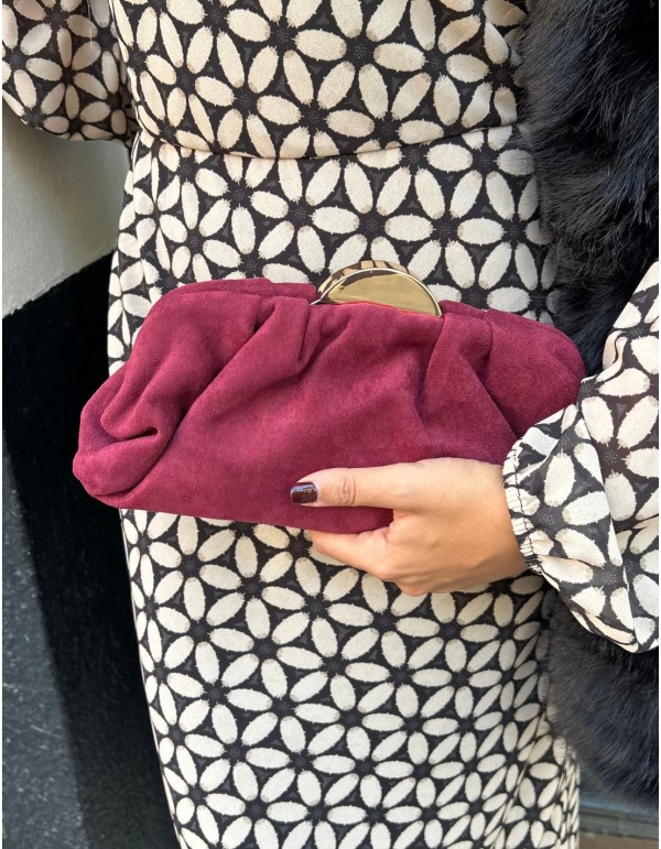 Bolso de fiesta de antelina para invitada fucsia 2