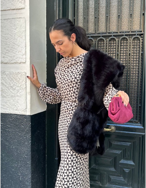 Long synthetic fur wrap for wedding guests - various colors