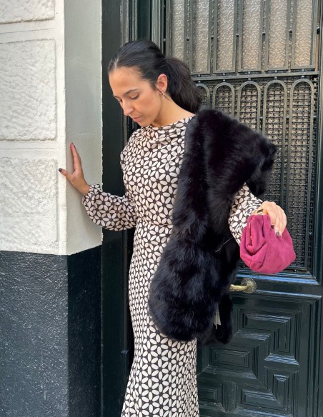 Long synthetic fur wrap for wedding guests - various colors