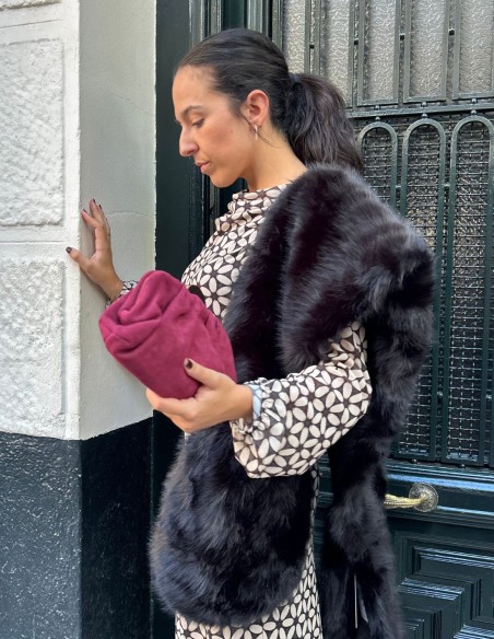 Long synthetic fur wrap for wedding guests - various colors