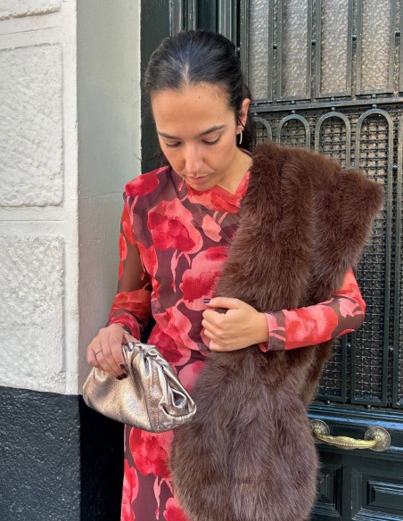 Longue étole en fourrure synthétique - divers coloris