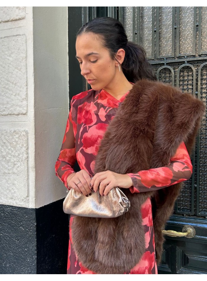 Estola de pelo largo sintético para boda