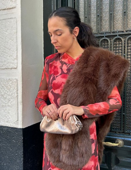 Estola de pelo largo sintético para boda