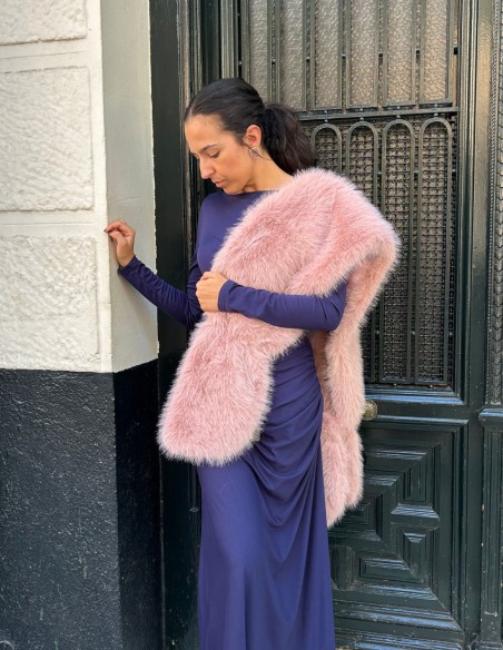 Long synthetic fur wrap for wedding guests - various colors