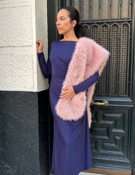 Estola de pelo largo sintético - varios colores color rosa