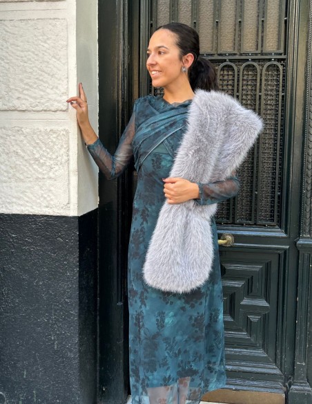 Long synthetic fur wrap for wedding guests - various colors