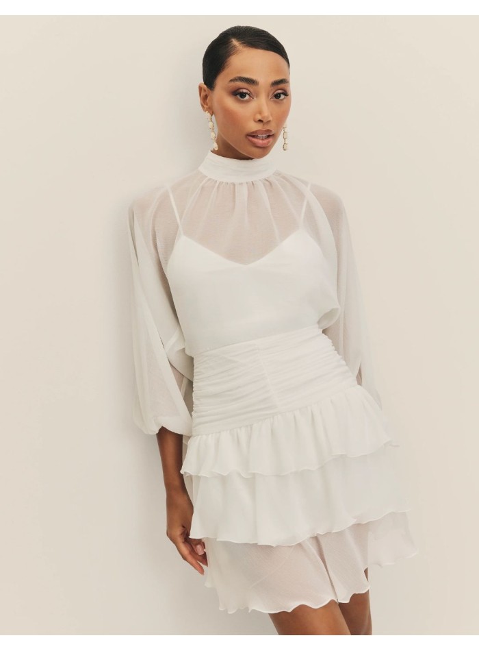 Robe de mariée courte en mousseline de soie...