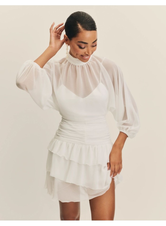 Robe de mariée courte en mousseline de soie...