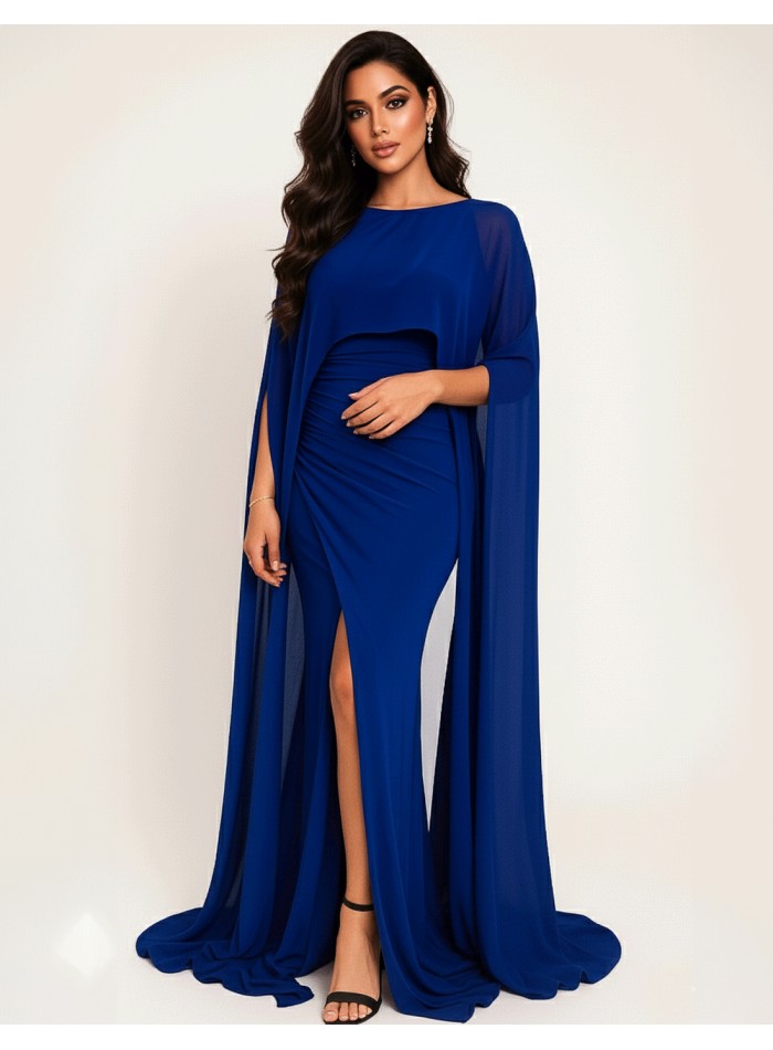 Asymmetrical multiposition chiffon wedding...