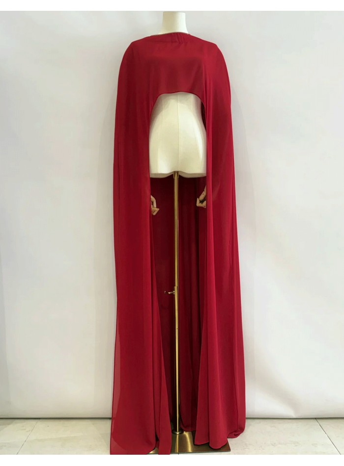 Cape invitée asymétrique en mousseline de soie...