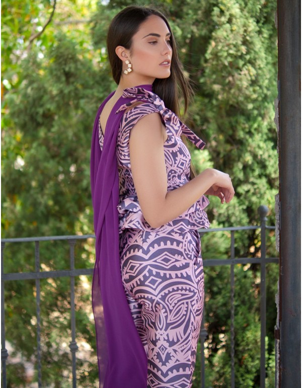 Purple chiffon shawl