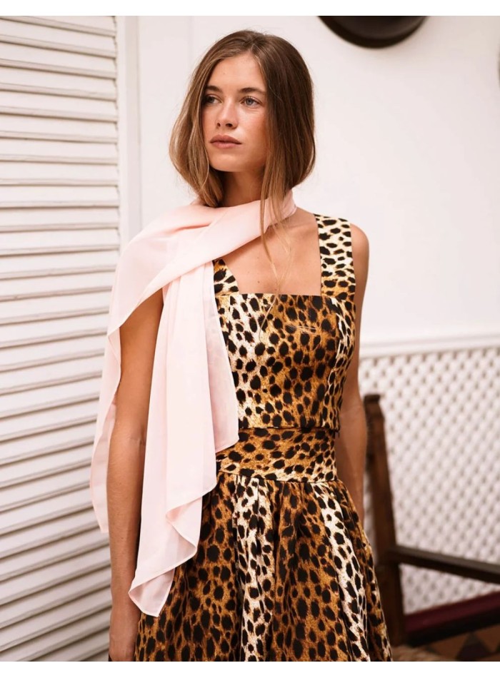 Pearl pink chiffon cape