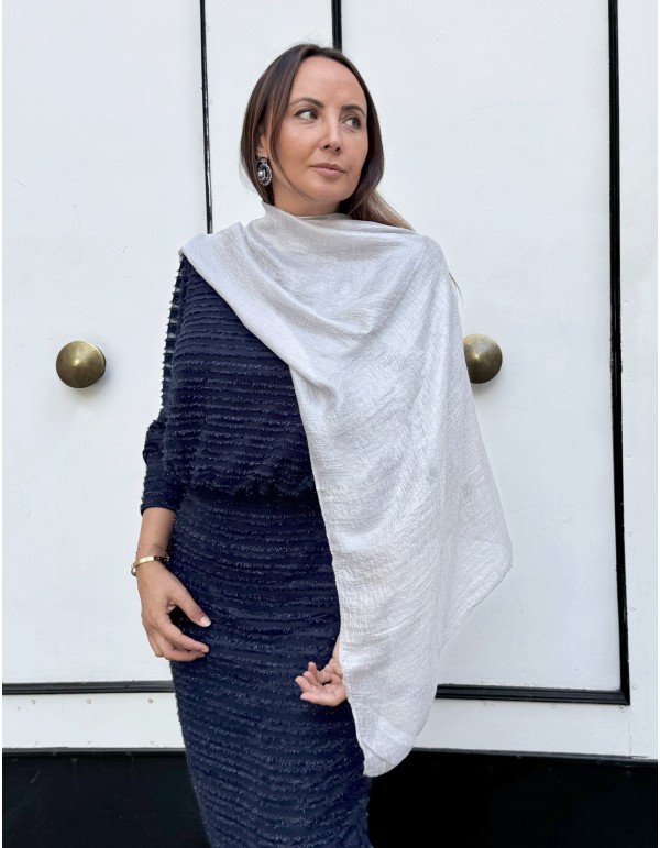 Silver party shawl for wedding guests