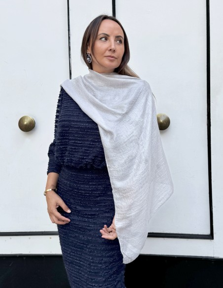 Silver party shawl for wedding guests