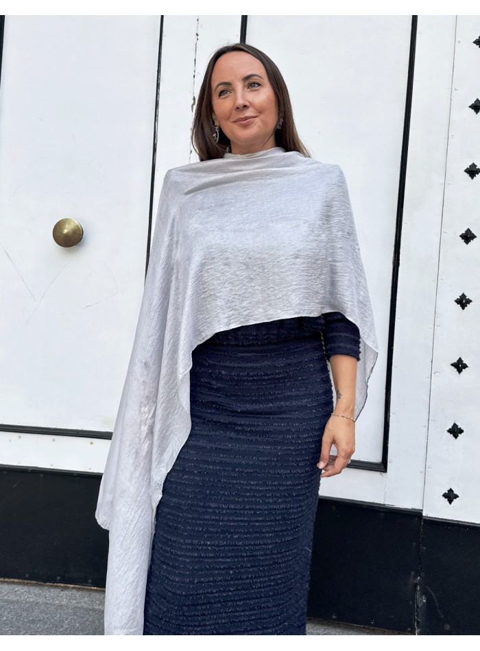 Silver party shawl for wedding guests