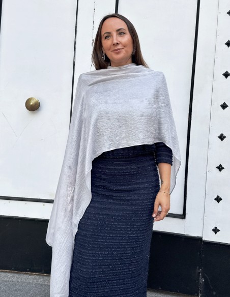 Silver party shawl for wedding guests