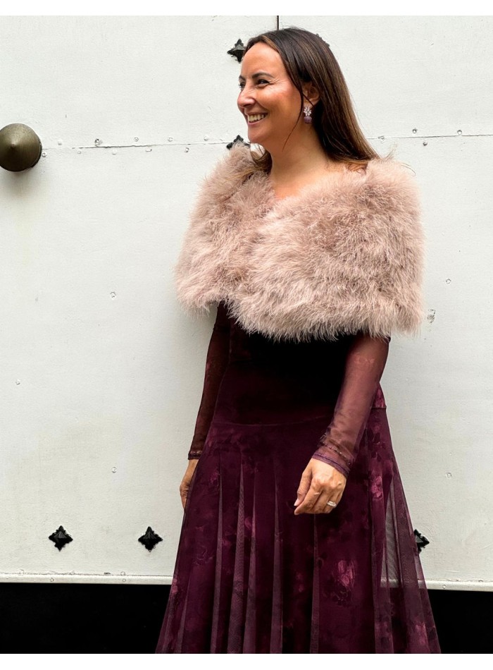 Estola de pluma de avestruz rosa empolvado para...