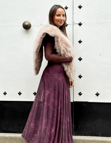 Etole en plumes d'autruche rose poudré pour les invités