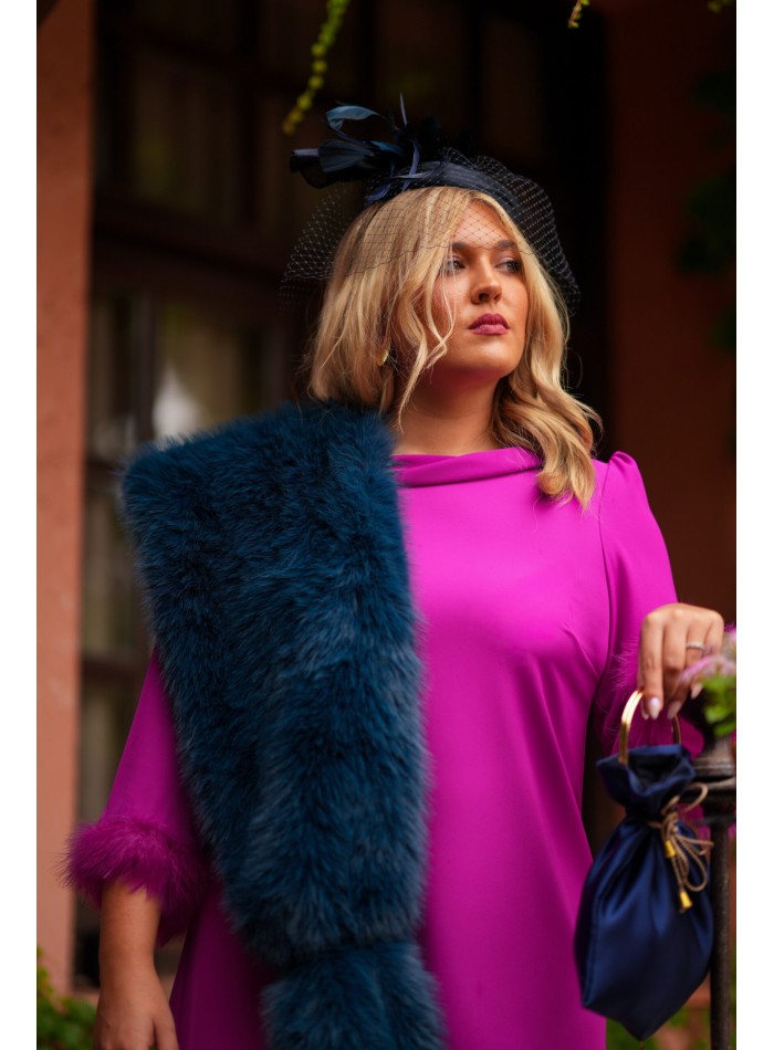 Pants and jacket set with feather details