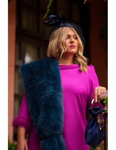 Ensemble pantalon et veste avec détails en plumes