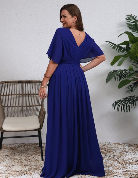 Robe de soirée à col en V et manches surdimensionnées