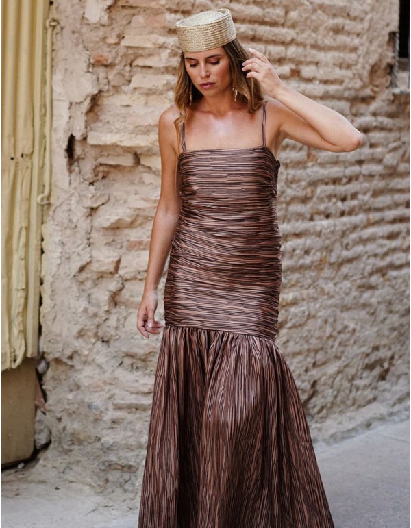 Robe longue avec corsage à volants et jupe à volants 2