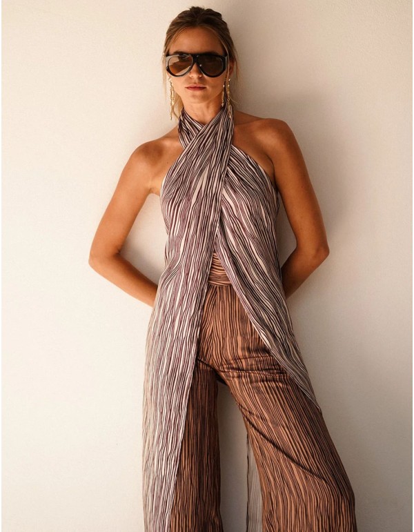 Long top with ecru stripes 2