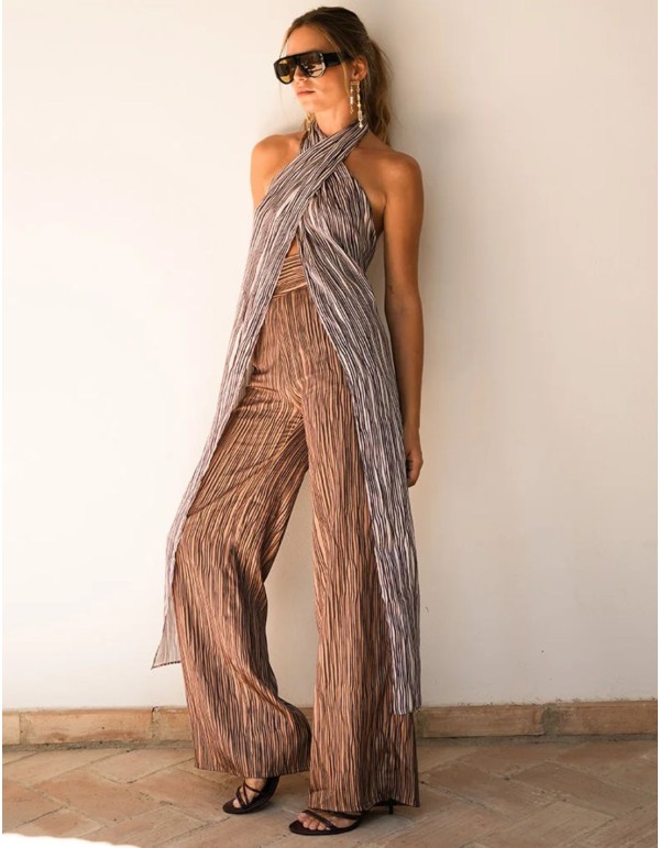 Guest pants with stripes in brown tones 2