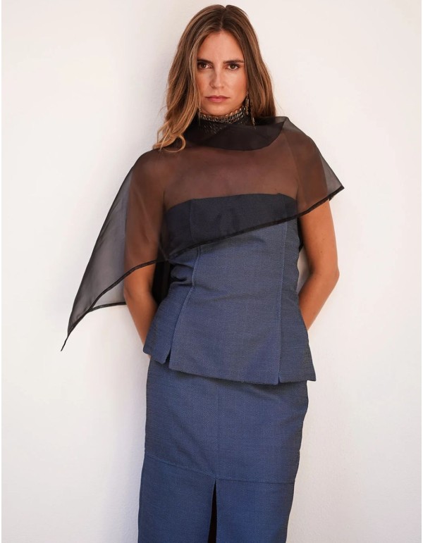 Black organza cape
